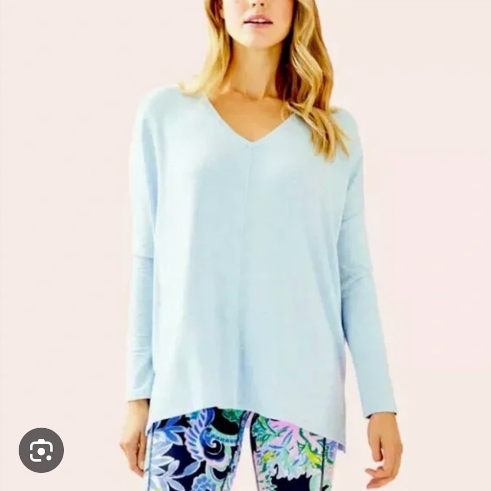 Lilly Pulitzer Light Blue V-Neck Top